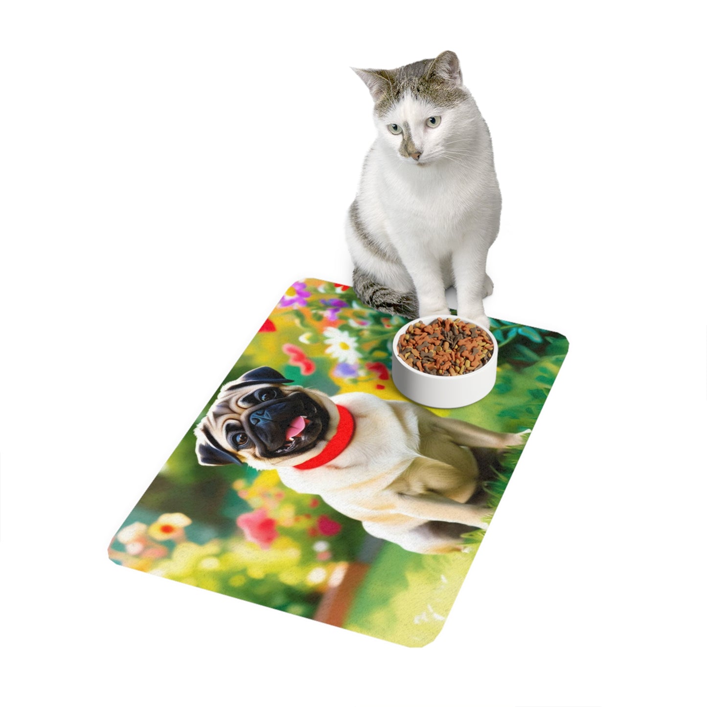 Pet Food Mat (12x18) - Pug