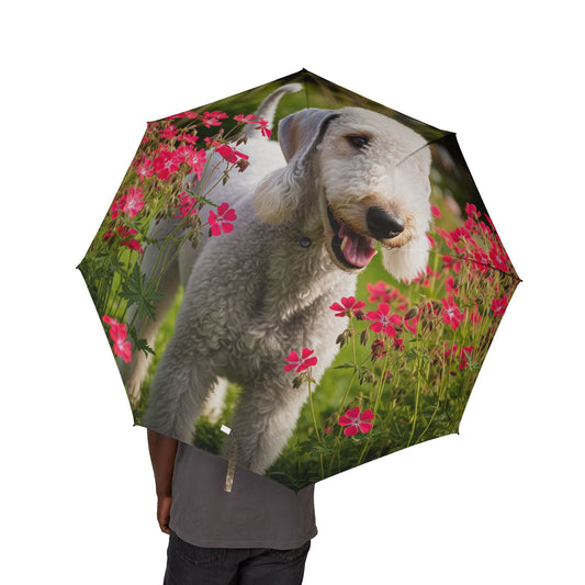 Bedlington Terrier Semi-Automatic Foldable Umbrella