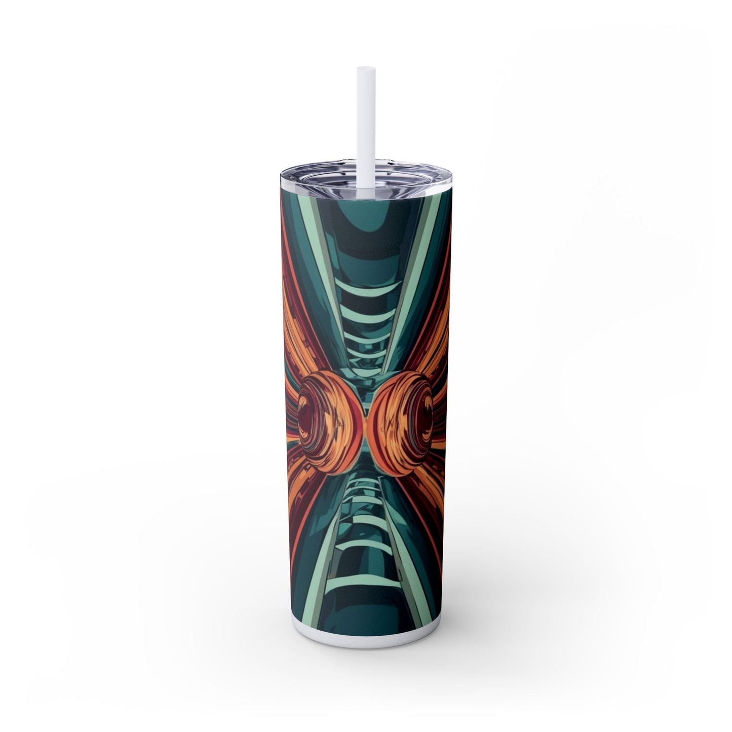 Optical Illusion Skinny Tumbler with Straw, 20oz