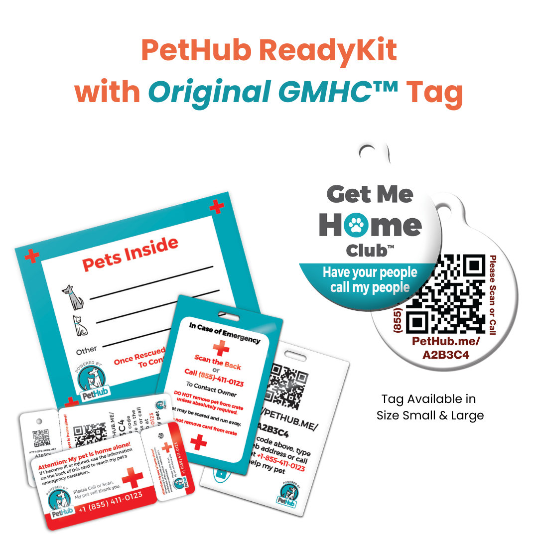 Kit completo de identificación de mascotas QR de PetHub: kit de emergencia completo