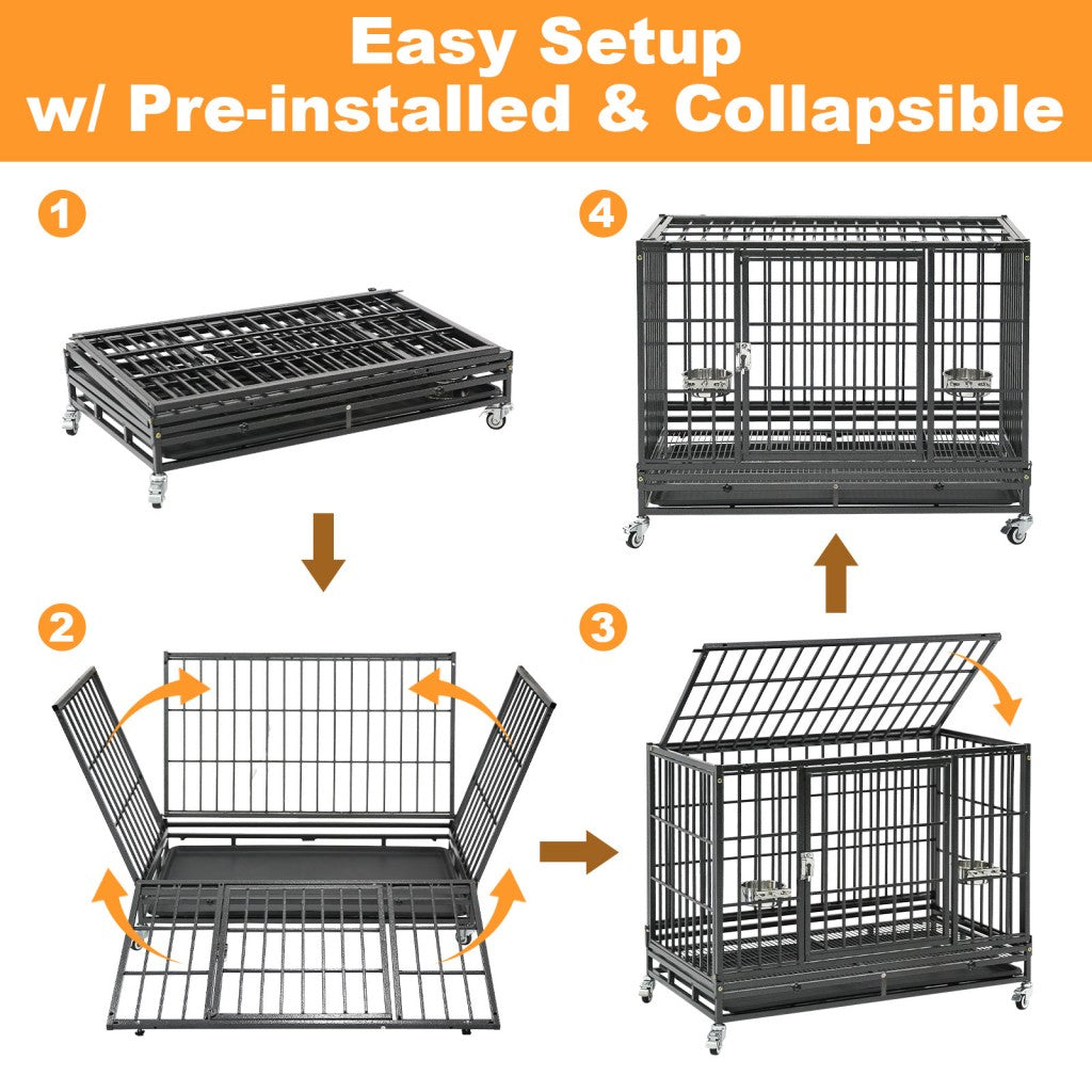 Cage de transport empilable robuste pour chien 37" 371D03 