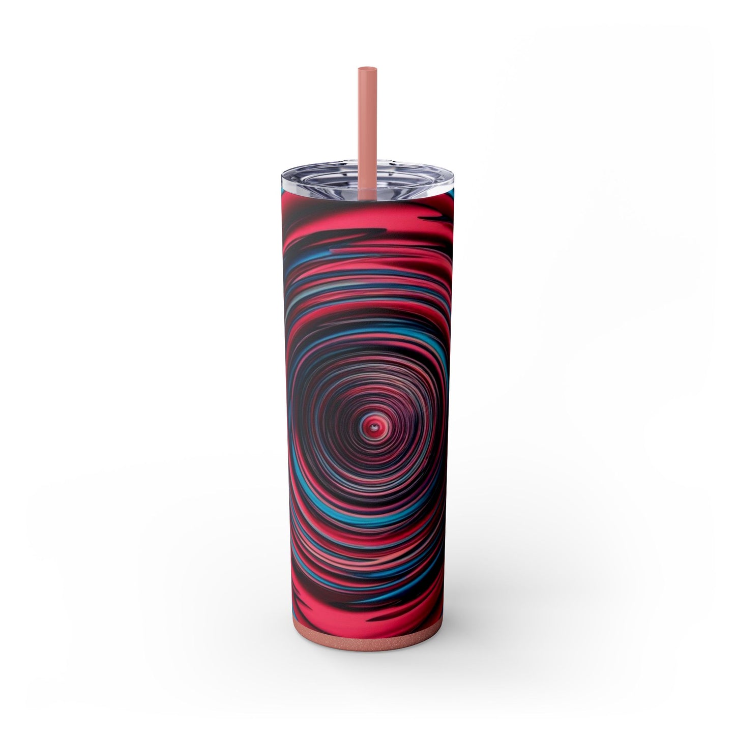 Optical Illusion Skinny Tumbler with Straw, 20oz