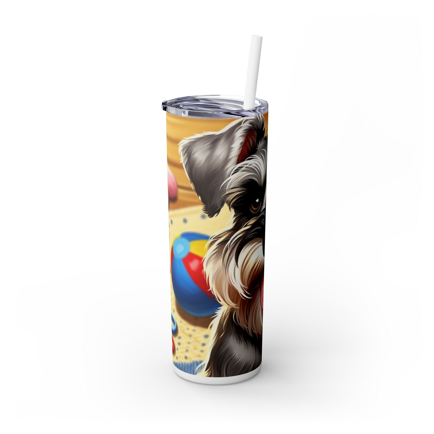 Miniature Schnauzer Skinny Tumbler with Straw, 20oz