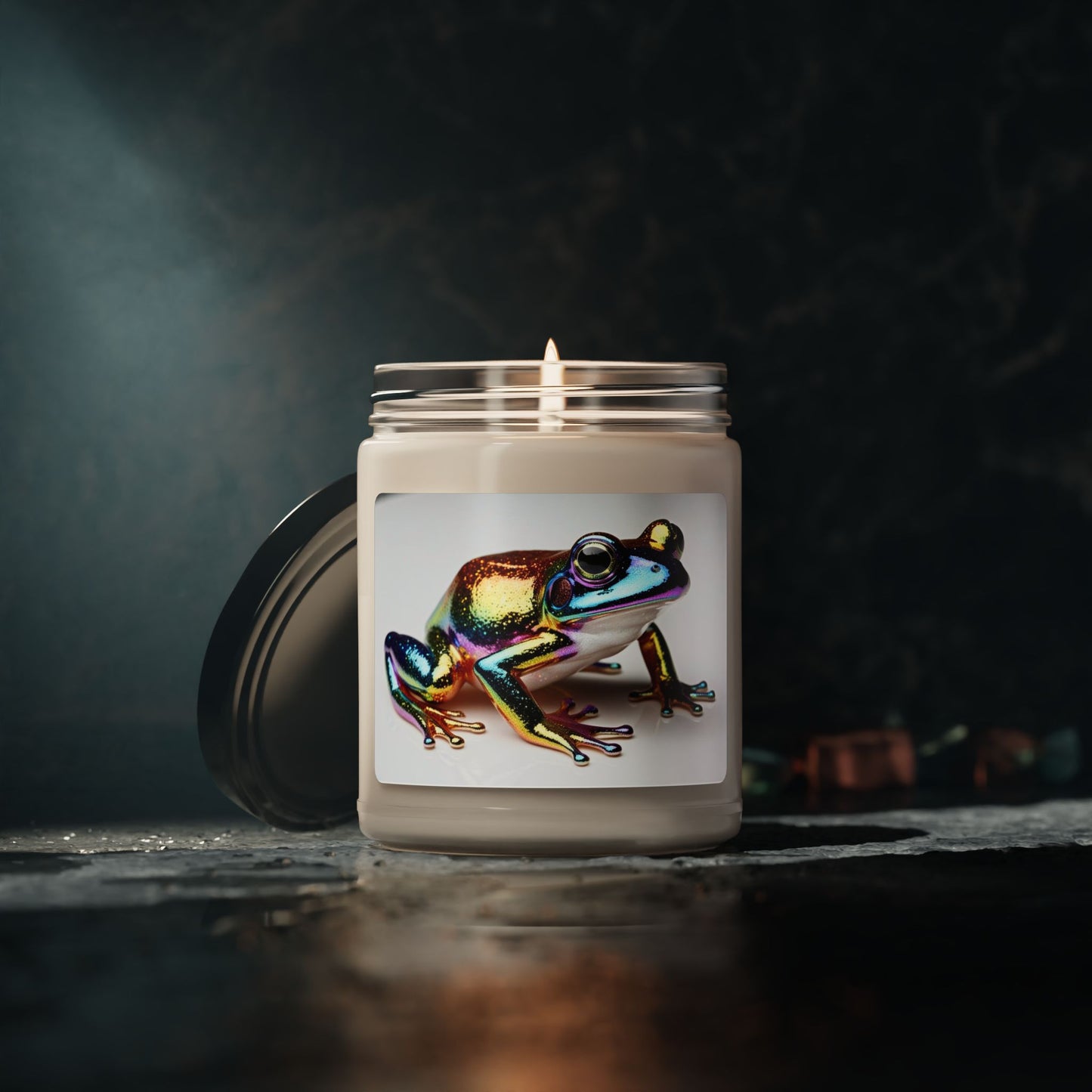 Rainbow Glittery Frog- Scented Soy Candle, 9oz