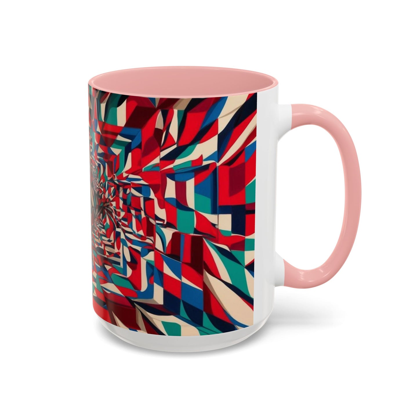 Optical Illusion Accent Mug – Ceramic Coffee Cup