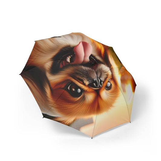 Pekingese Semi-Automatic Foldable Umbrella