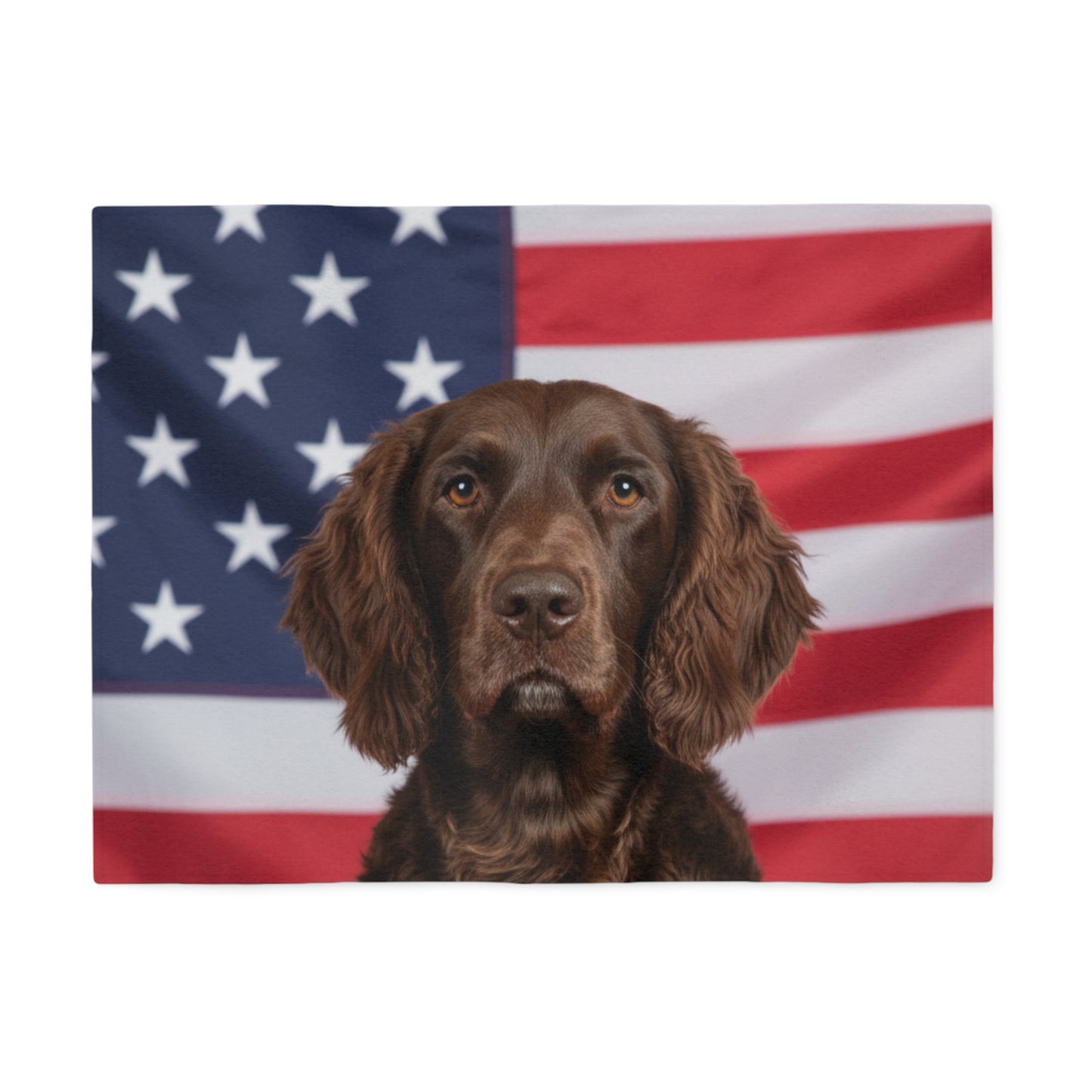 American Water Spaniel Patriotic Blanket