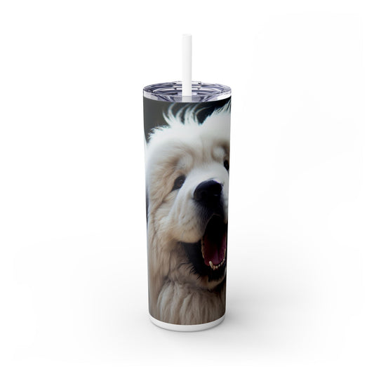 Tatra Shepherd Dog Skinny Tumbler with Straw, 20oz