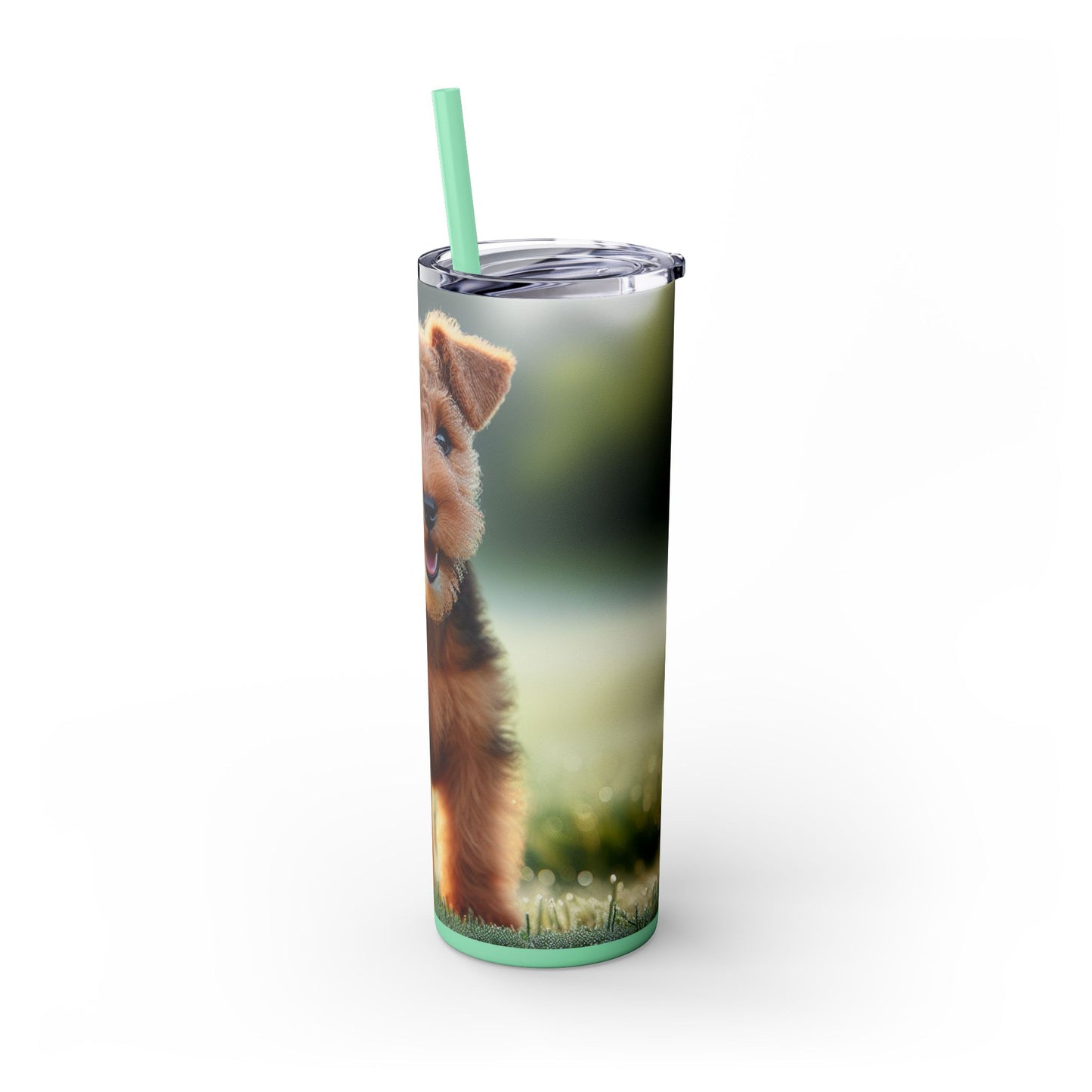 Welsh Terrier Skinny Tumbler with Straw, 20oz