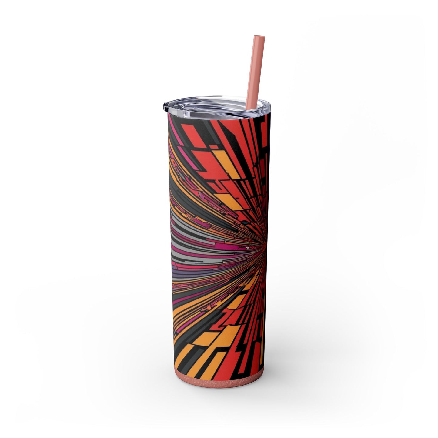 Optical Illusion Skinny Tumbler with Straw, 20oz
