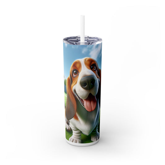 Basset Hound Tumbler with Straw, 20oz
