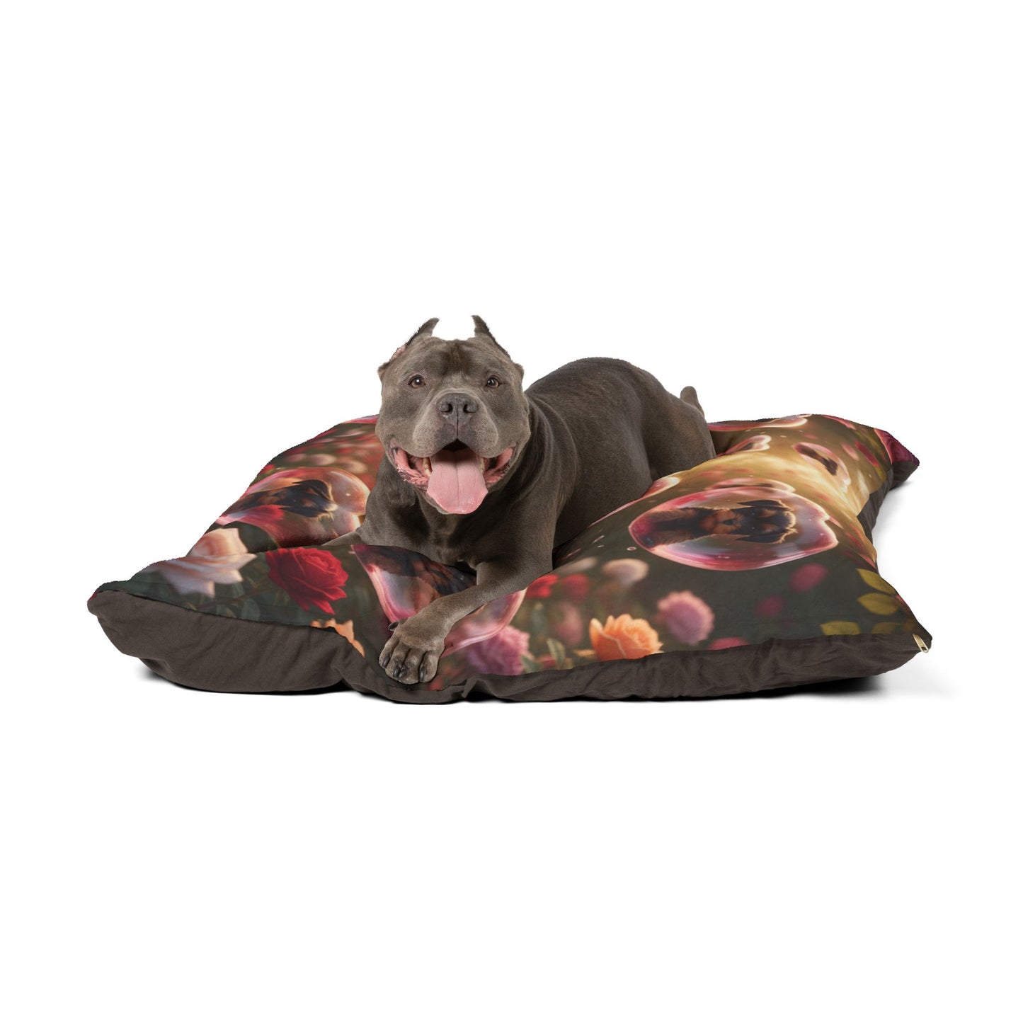 Valentine Puppy Heart Pet Bed — Floral Bubble Dog Bed