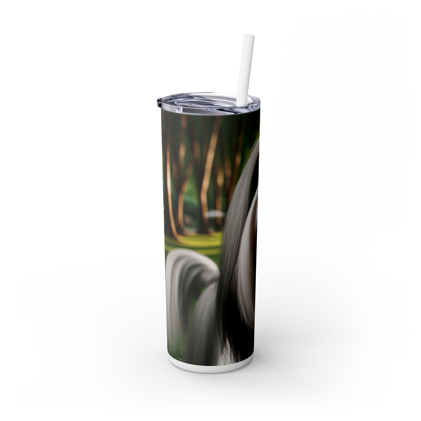 Tibetan Terrier Skinny Tumbler with Straw, 20oz