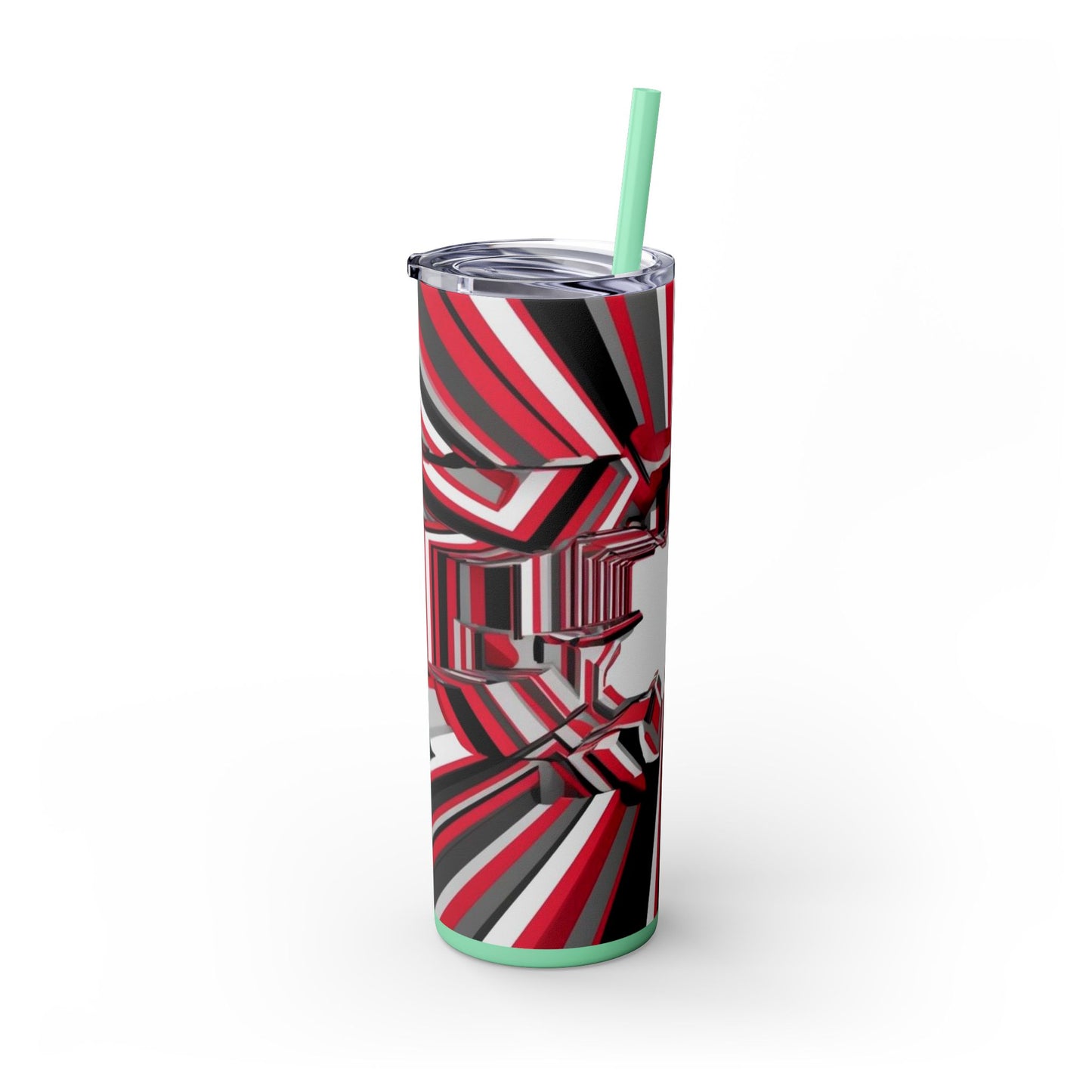 Optical Illusion Skinny Tumbler with Straw, 20oz