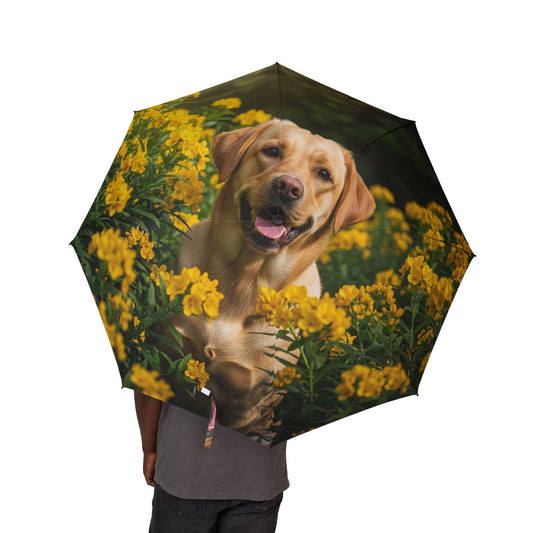 Labrador Retriever Semi-Automatic Foldable Umbrella