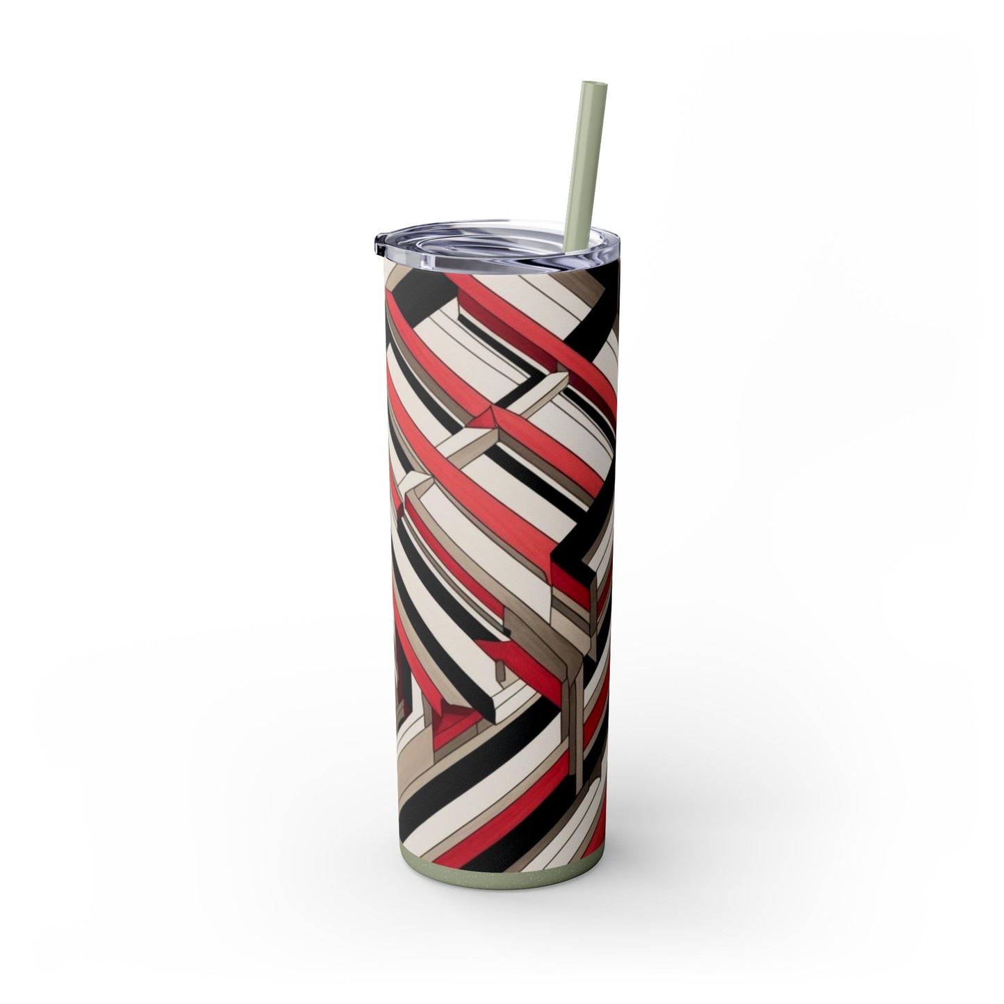Optical Illusion Skinny Tumbler with Straw, 20oz