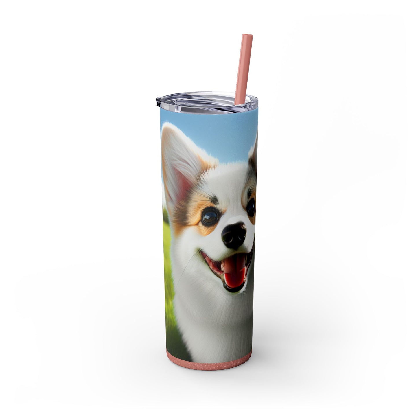 Welsh Corgi Cardigan Skinny Tumbler with Straw, 20oz