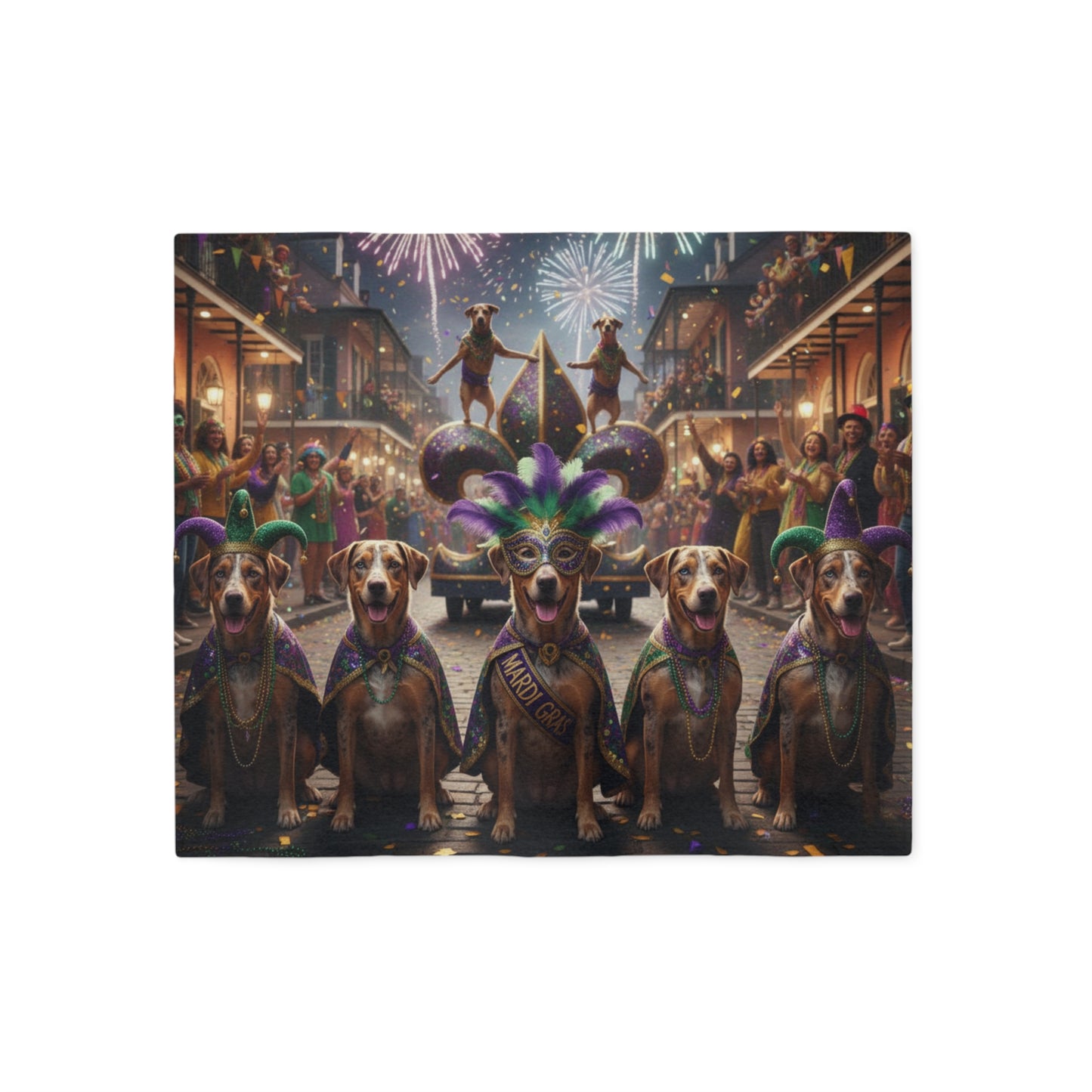 Mardi Gras Dog Parade Blanket