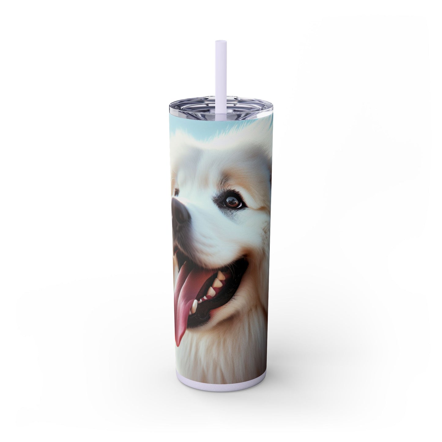 Pyrenean Mountain Dog Skinny Tumbler with Straw, 20oz