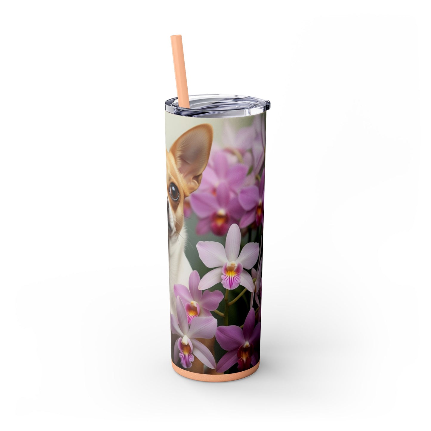 Vaso delgado con pajita para chihuahua, 20 oz