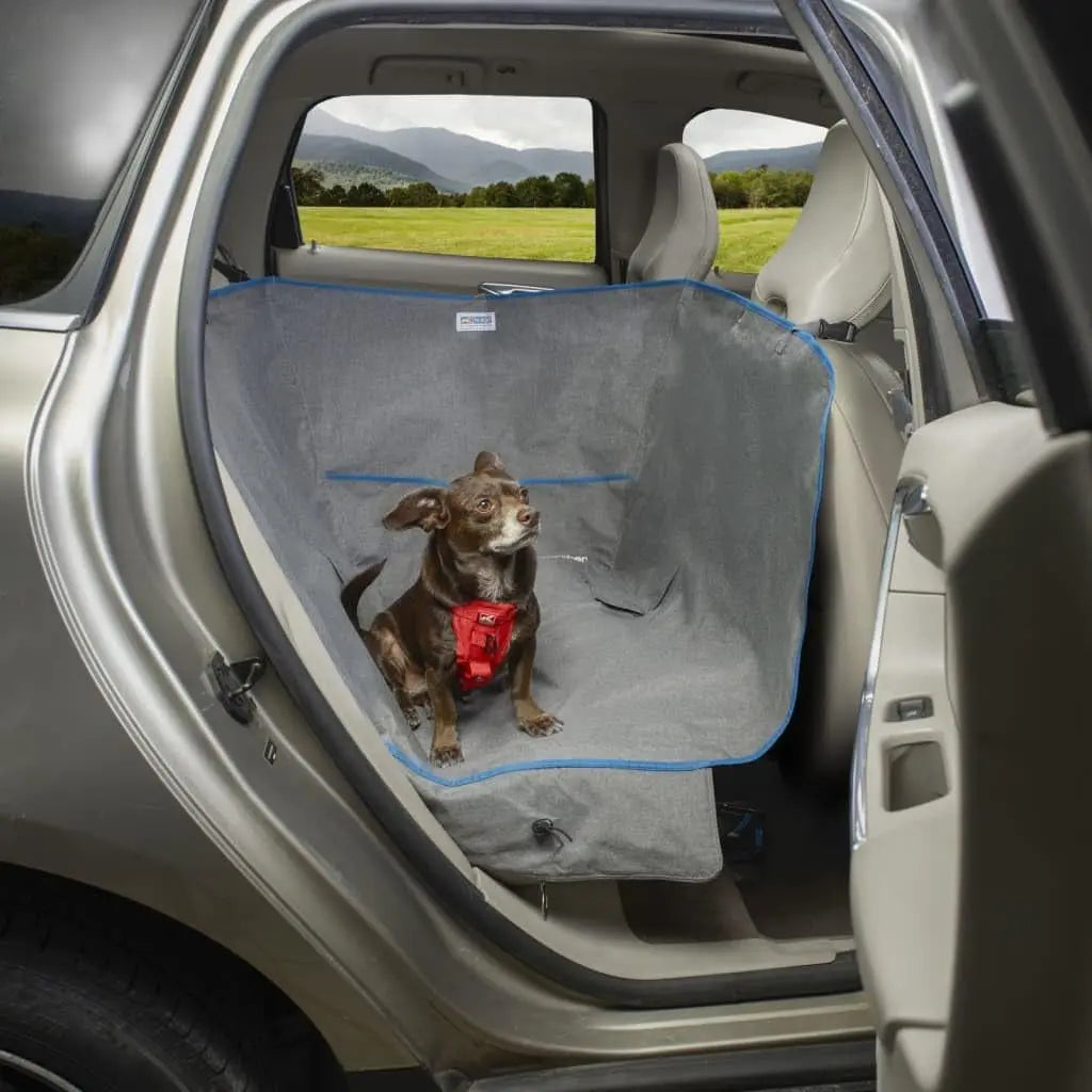 Hamaca de media plaza Heather, funda para asiento de coche para mascotas, hamacas de coche para perros, resistente al agua, 70 cm de ancho (gris jaspeado)