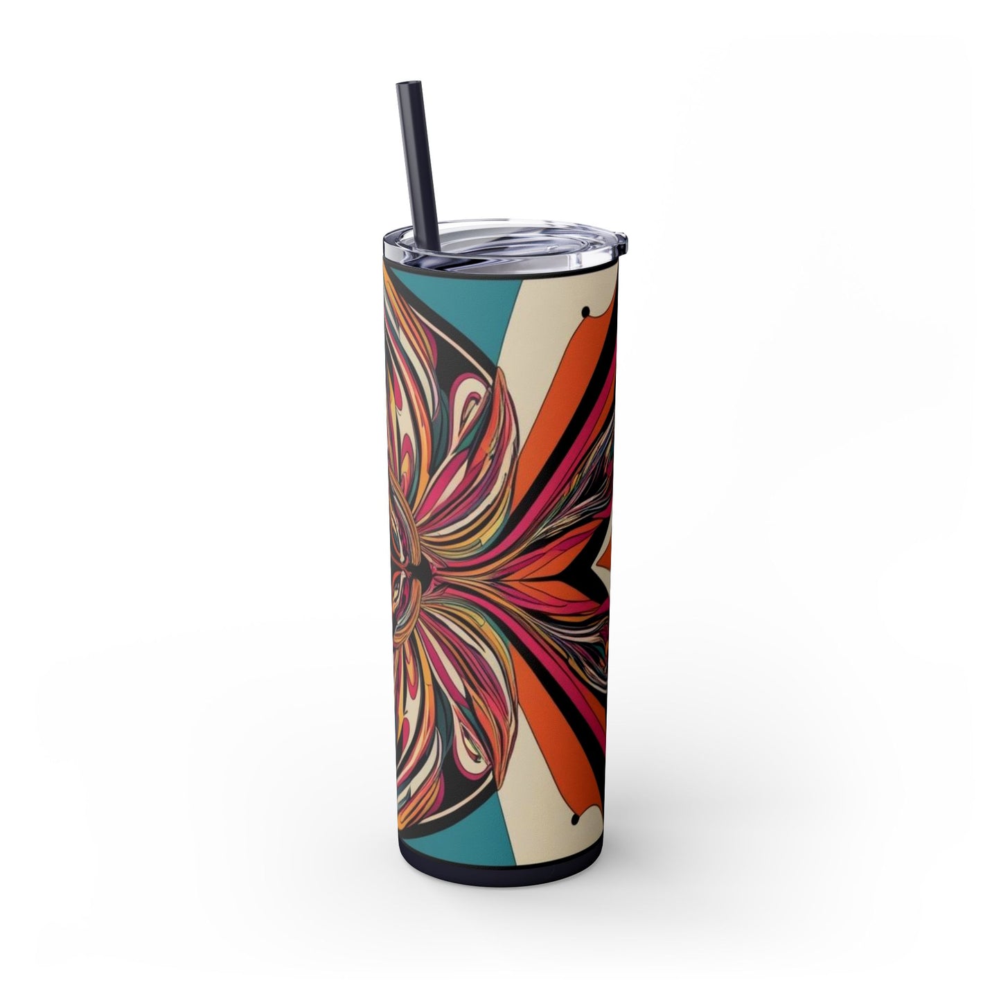 Optical Illusion Skinny Tumbler with Straw, 20oz