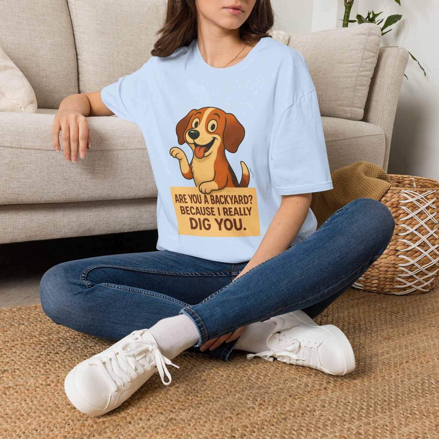 "Are You a Backyard? Because I Really Dig You" Cute Puppy Tee Shirt