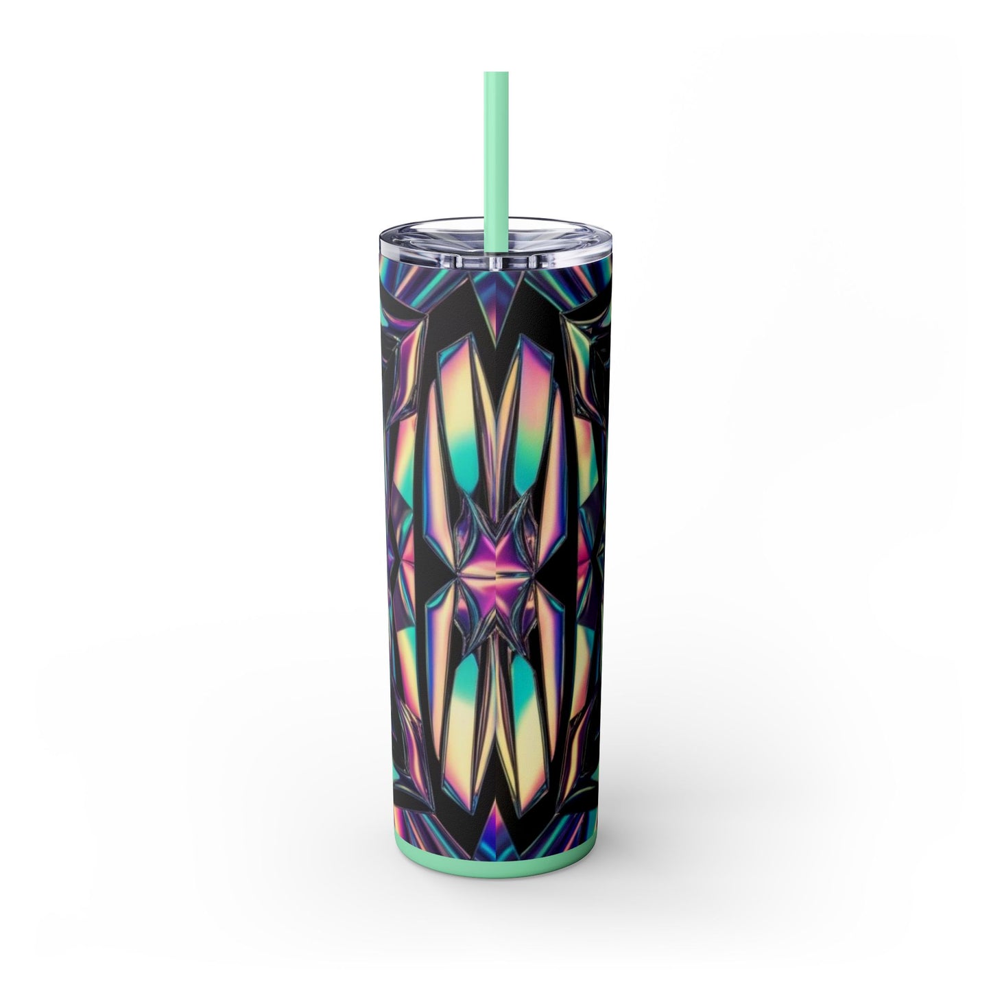 Optical Illusion Skinny Tumbler with Straw, 20oz