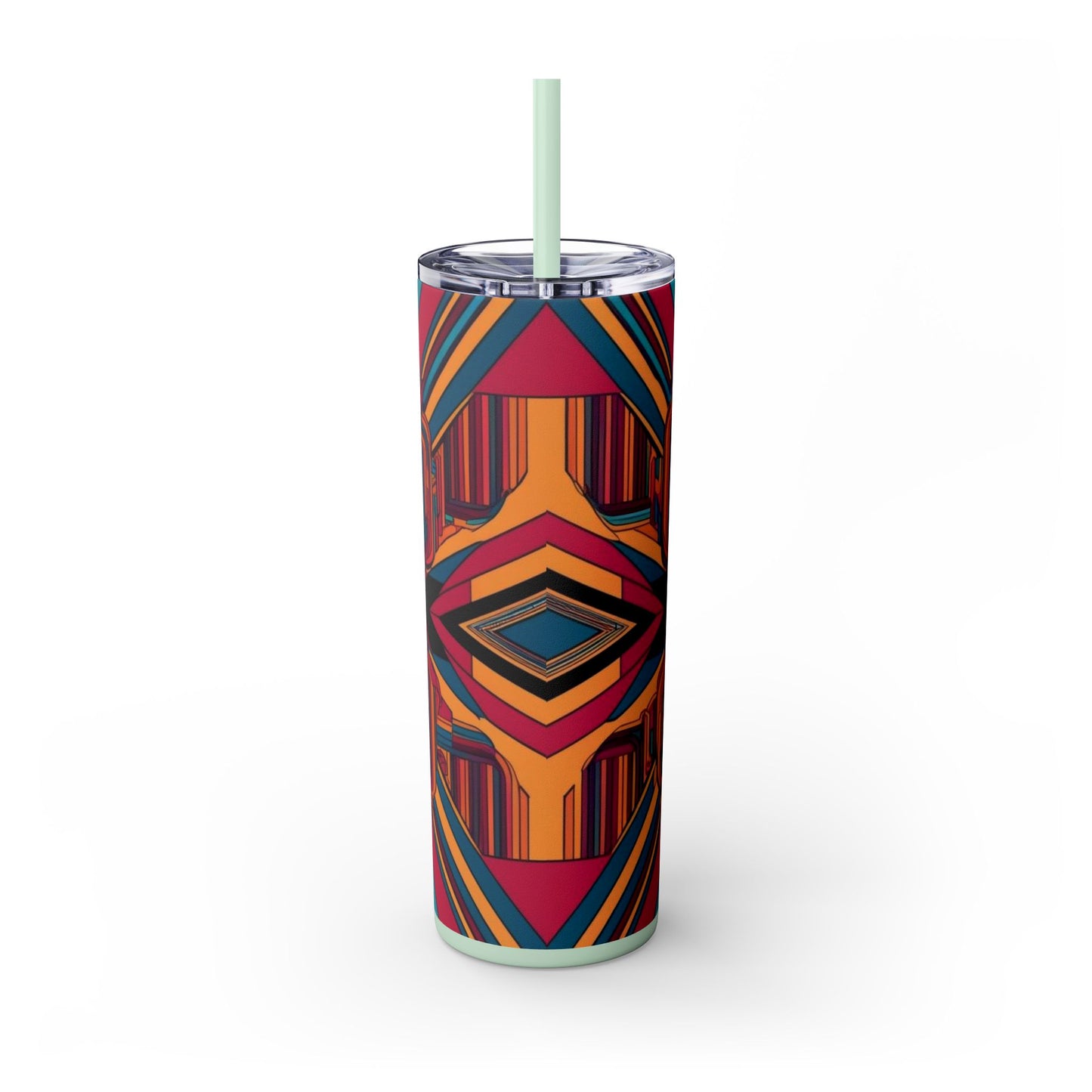 Optical Illusion Skinny Tumbler with Straw, 20oz