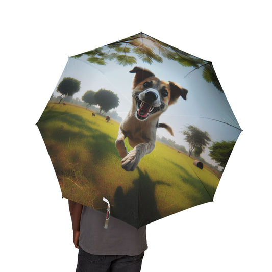 Indian Pariah Dog Semi-Automatic Foldable Umbrella