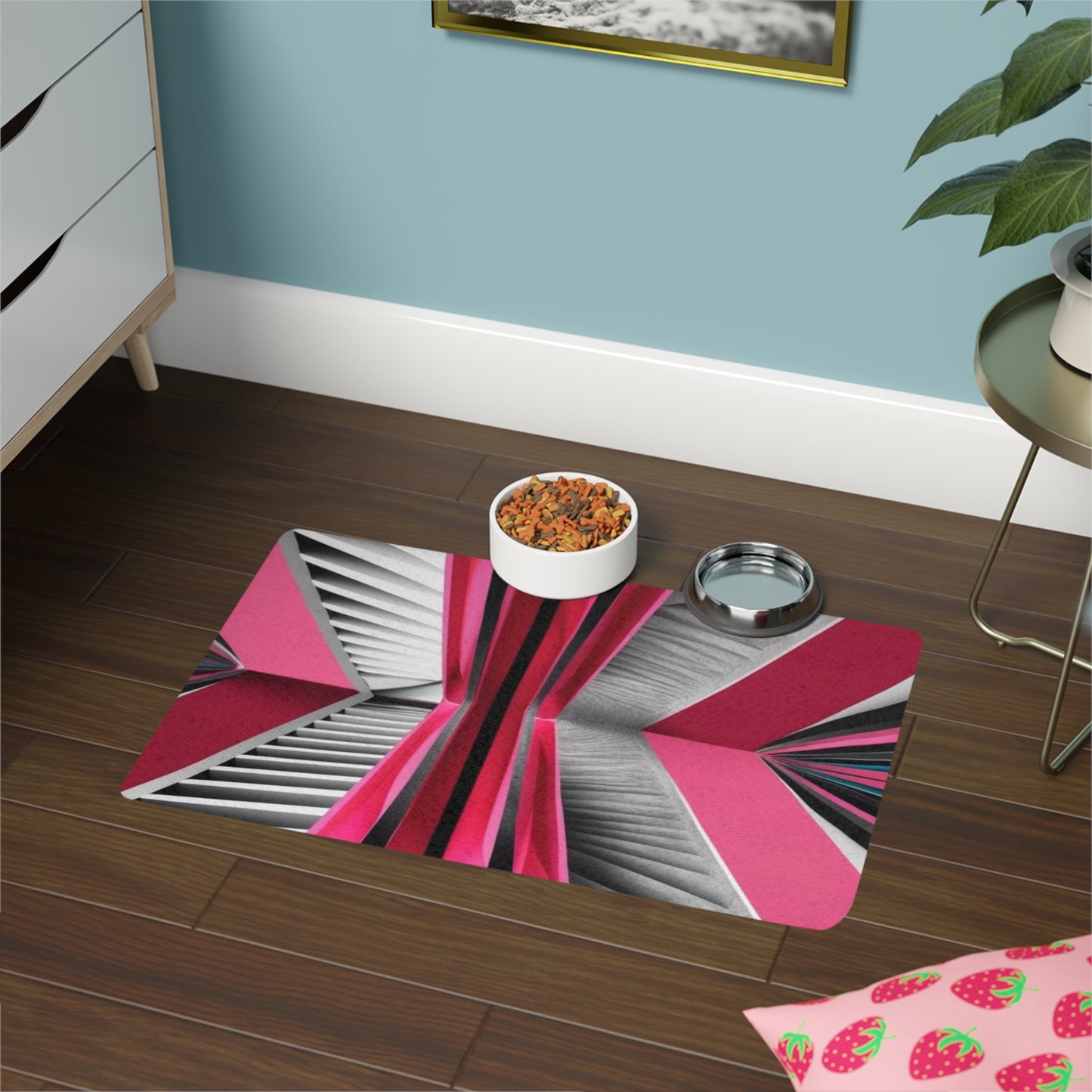 Pet Food Mat (12x18) - Optical Illusion