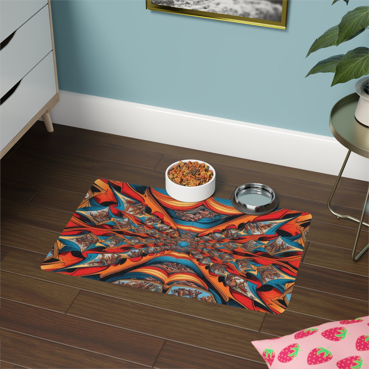 Pet Food Mat (12x18) - Optical Illusion