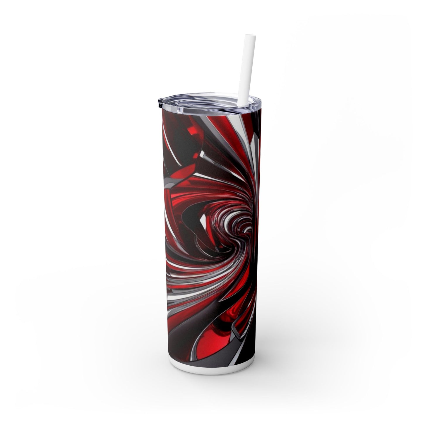 Optical Illusion Skinny Tumbler with Straw, 20oz