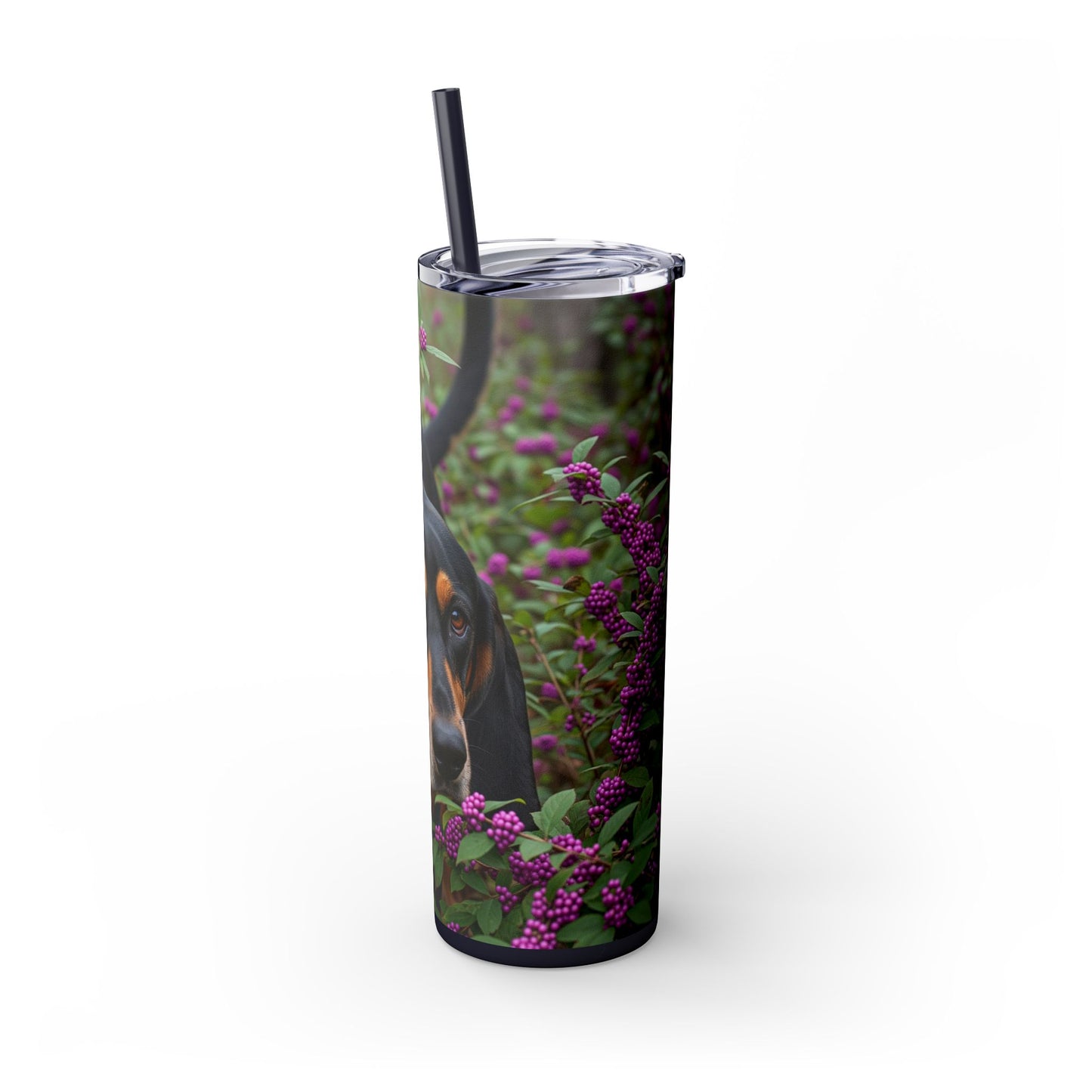 Black and Tan Coonhound Tumbler with Straw, 20oz
