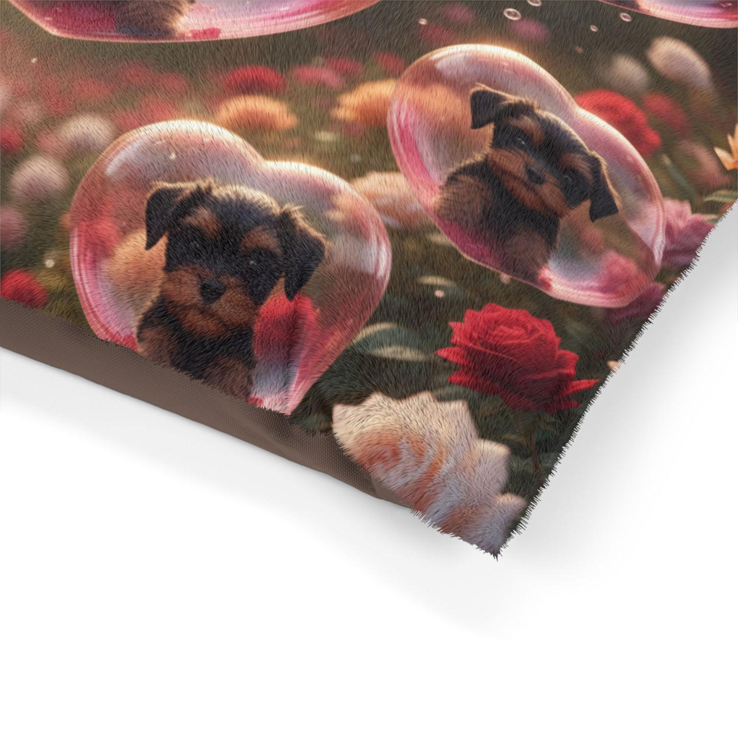 Valentine Puppy Heart Pet Bed — Floral Bubble Dog Bed