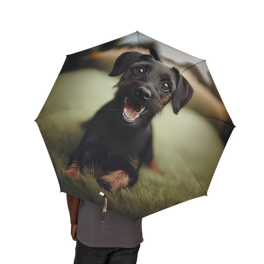 German Hunting Terrier Semi-Automatic Foldable Umbrella