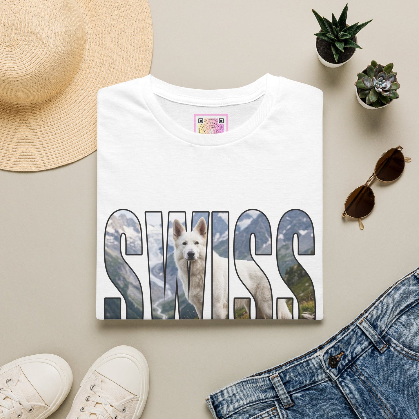 White Swiss Mountain Dog Tee Shirt