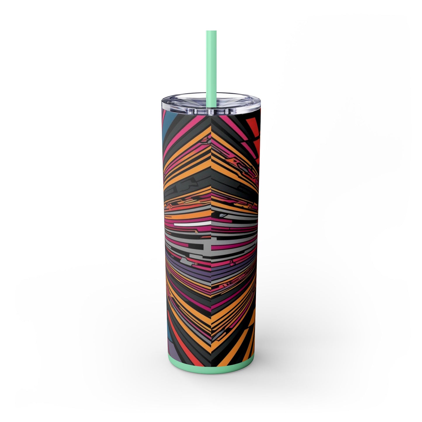 Optical Illusion Skinny Tumbler with Straw, 20oz