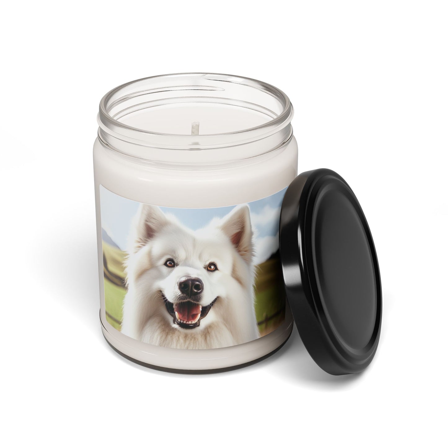 White Swiss Shepherd Dog- Scented Soy Candle, 9oz