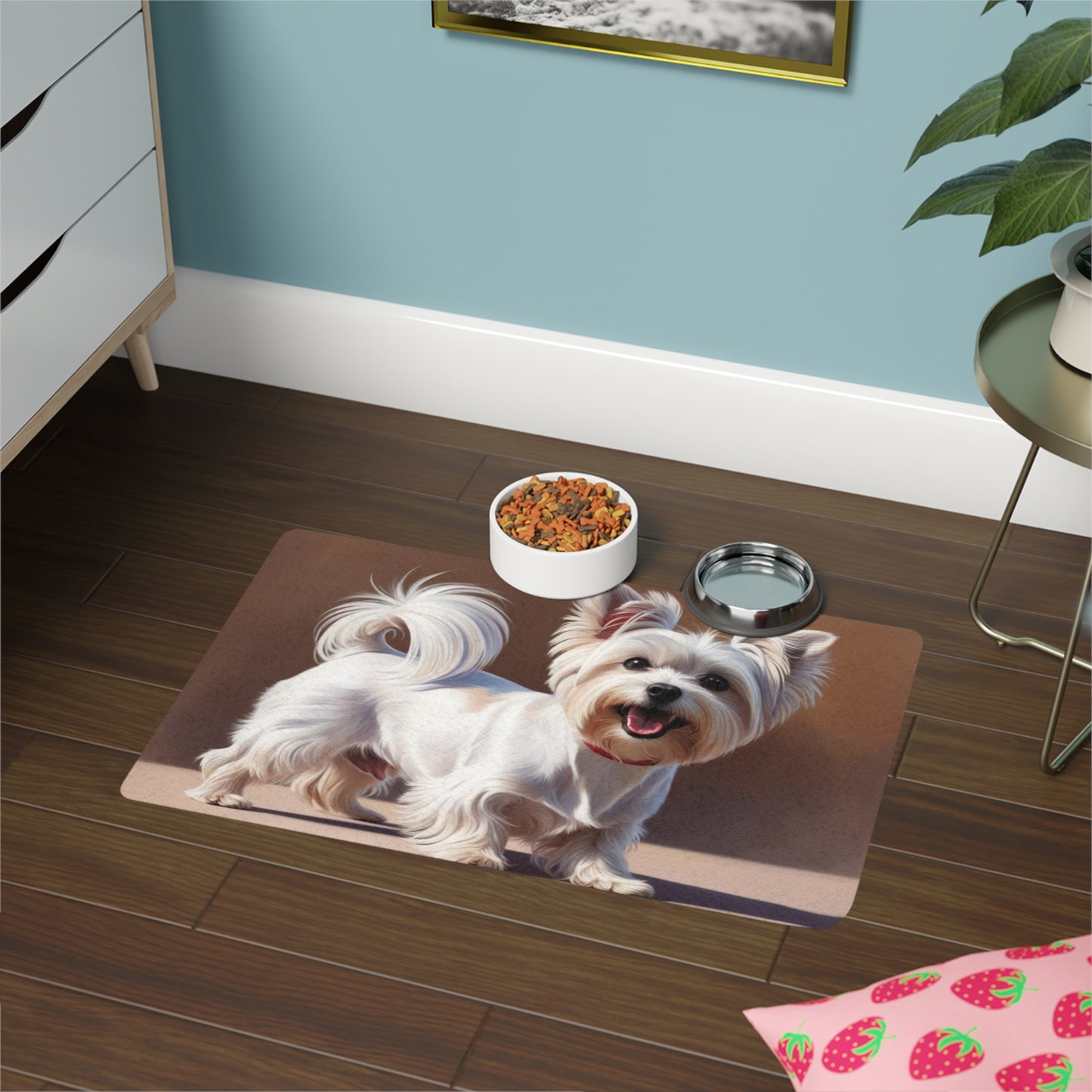 Pet Food Mat (12x18) - Maltese