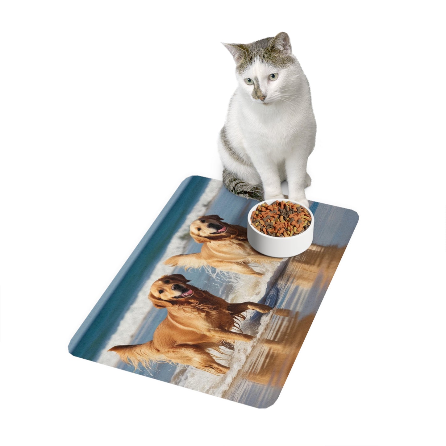 Pet Food Mat (12x18) - Beach Dogs