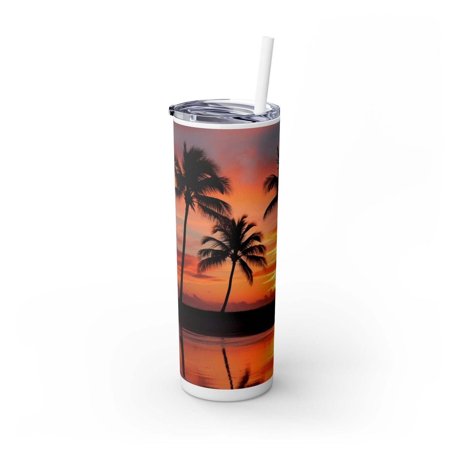 Brilliant Sunrise Skinny Tumbler with Straw, 20oz