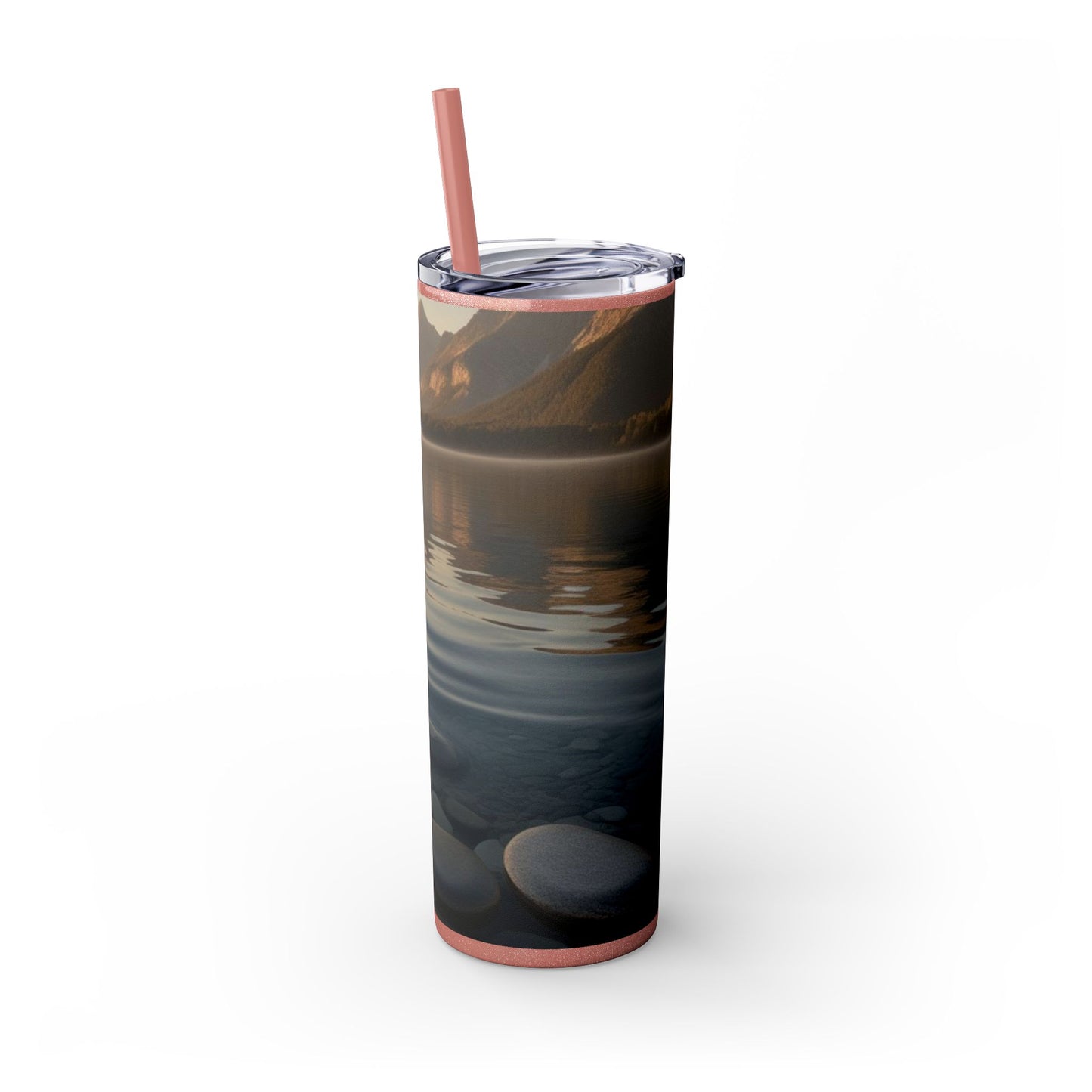 Ripple in a Mountain Lake Skinny Tumbler with Straw, 20oz