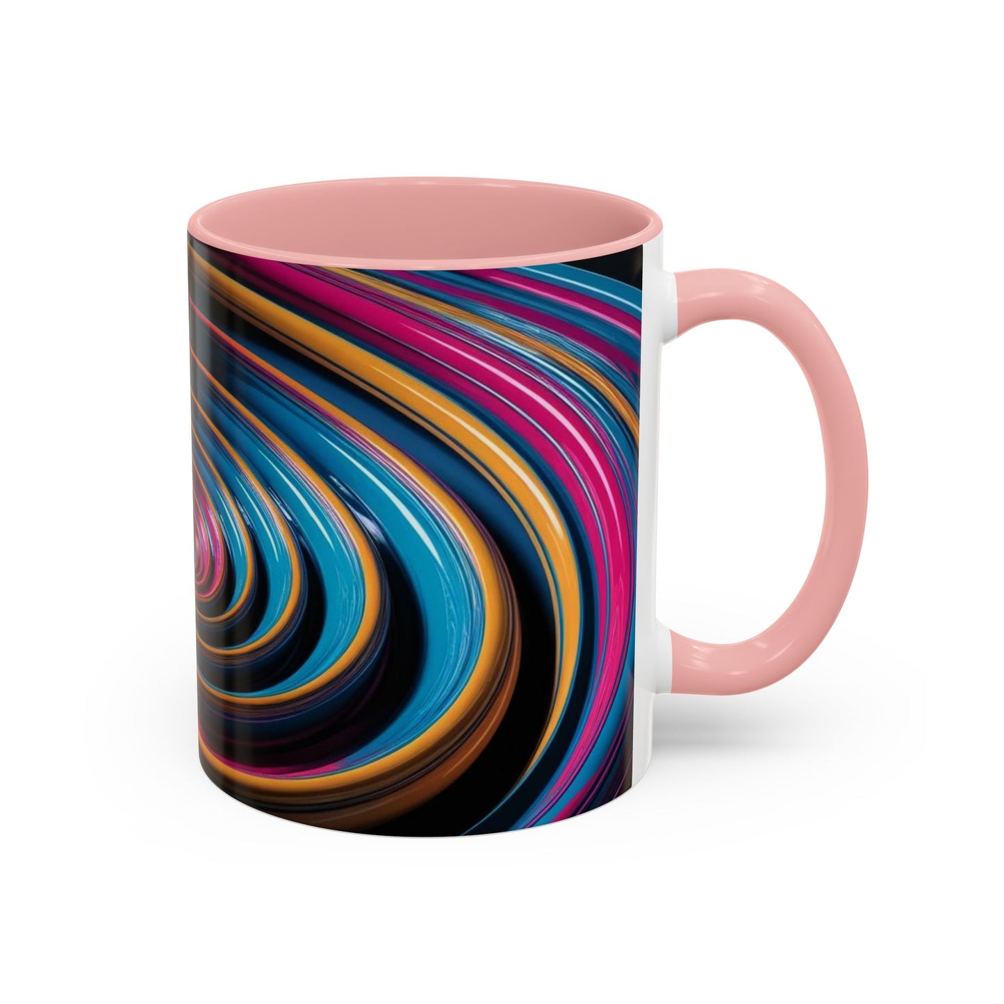 Optical Illusion Accent Mug – Ceramic Coffee Cup