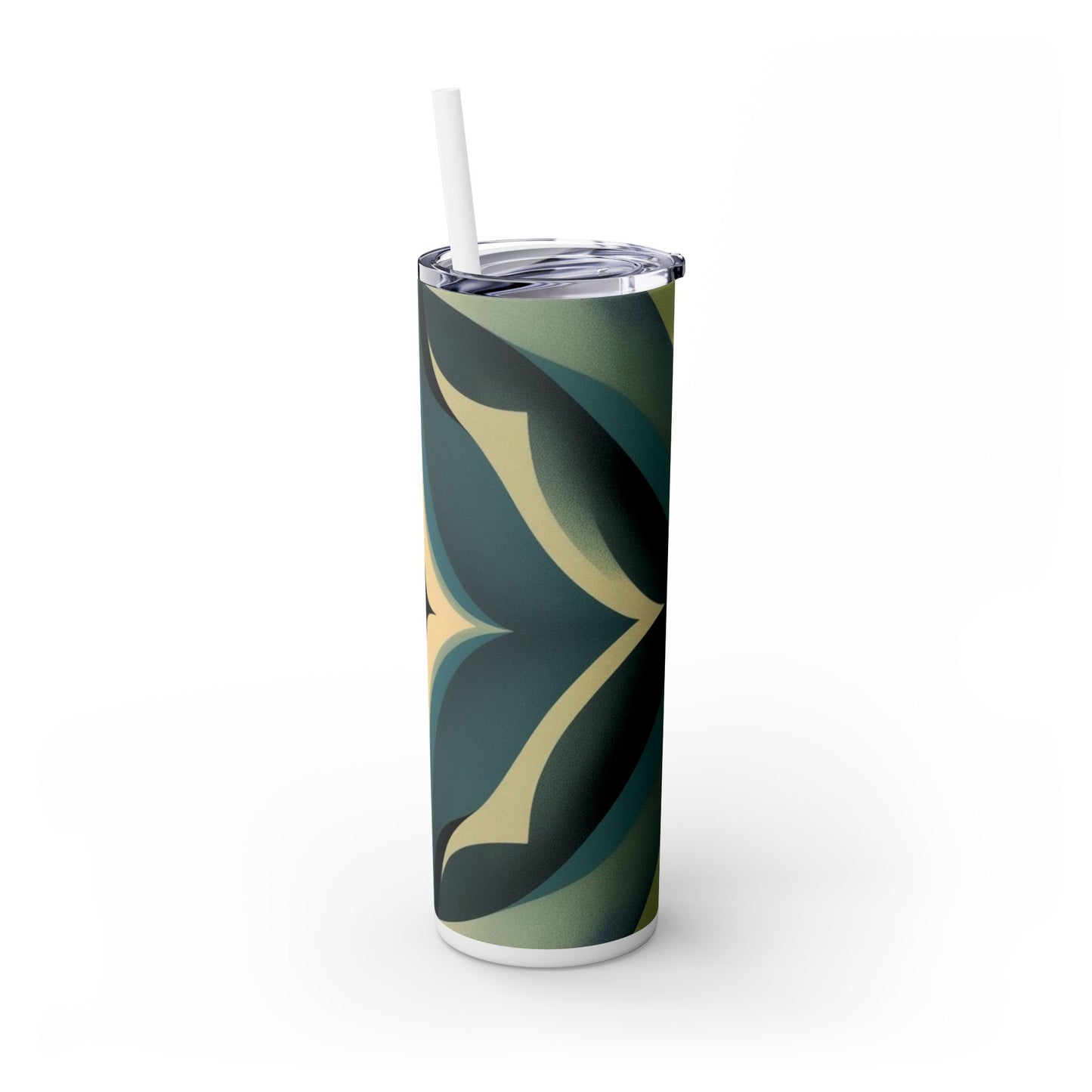 Optical Illusion Skinny Tumbler with Straw, 20oz