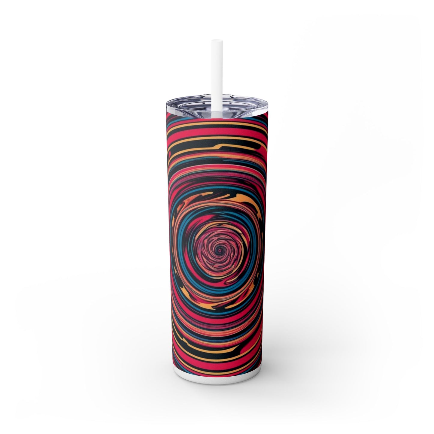 Optical Illusion Skinny Tumbler with Straw, 20oz