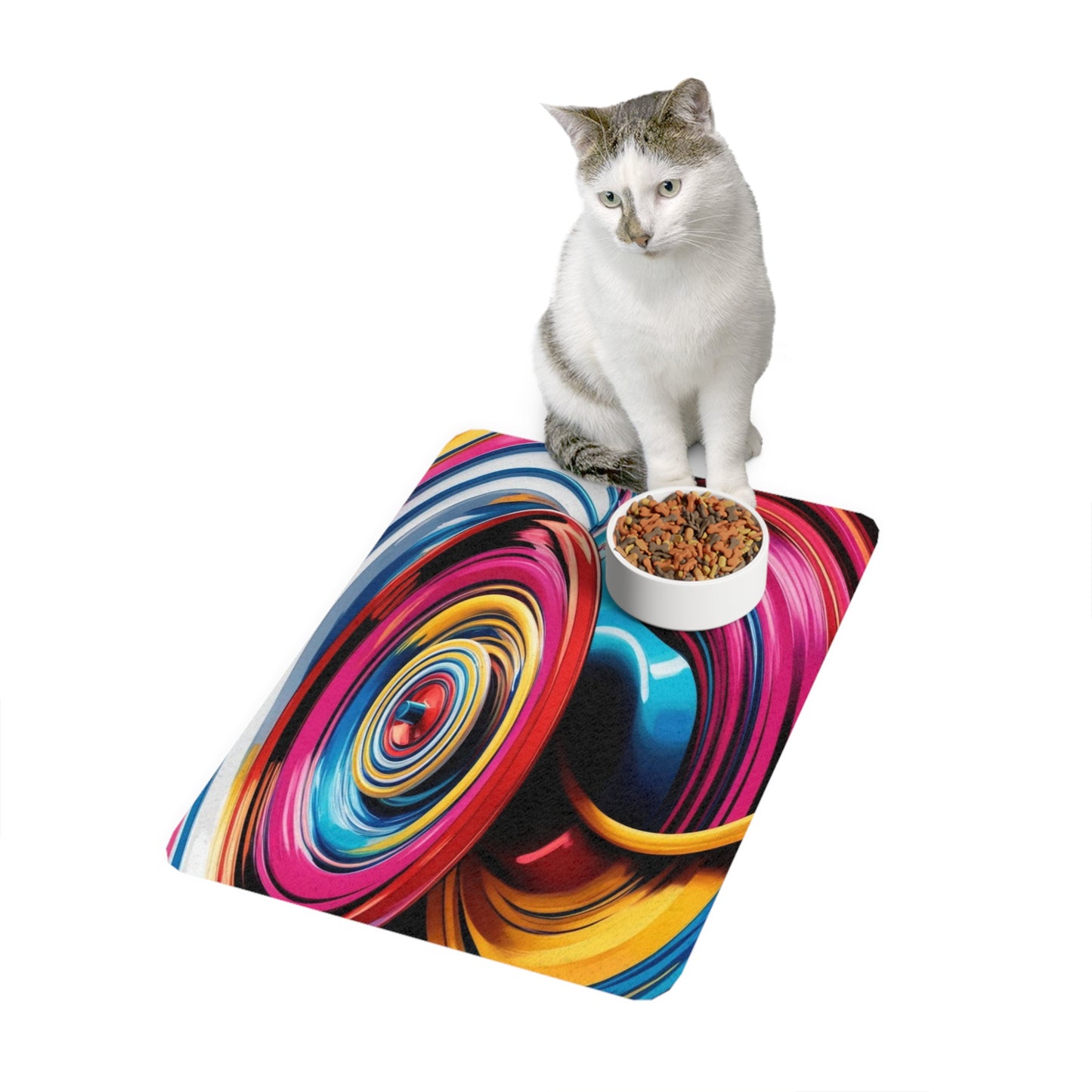 Pet Food Mat (12x18) - Optical Illusion