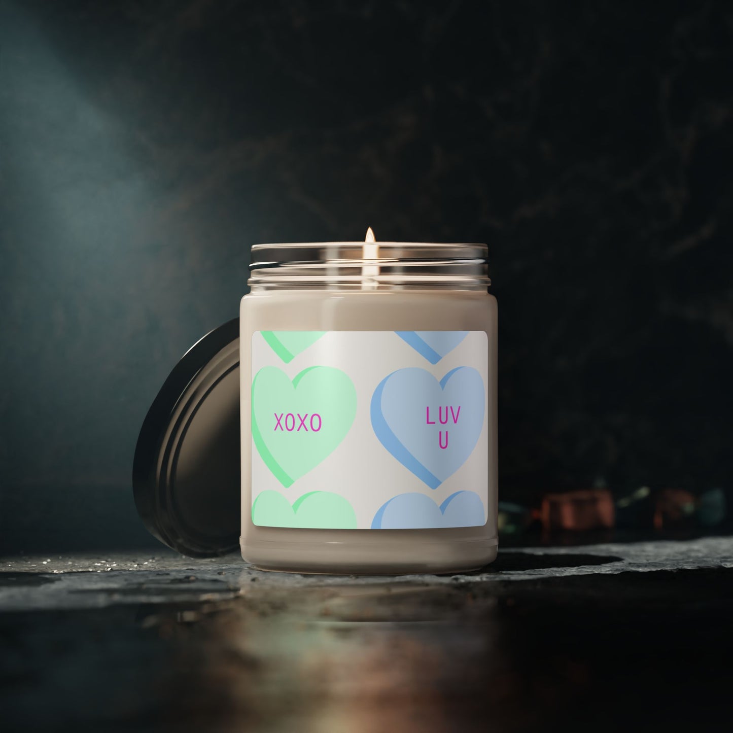 XOXO I Love You Candy Hearts- Scented Soy Candle, 9oz