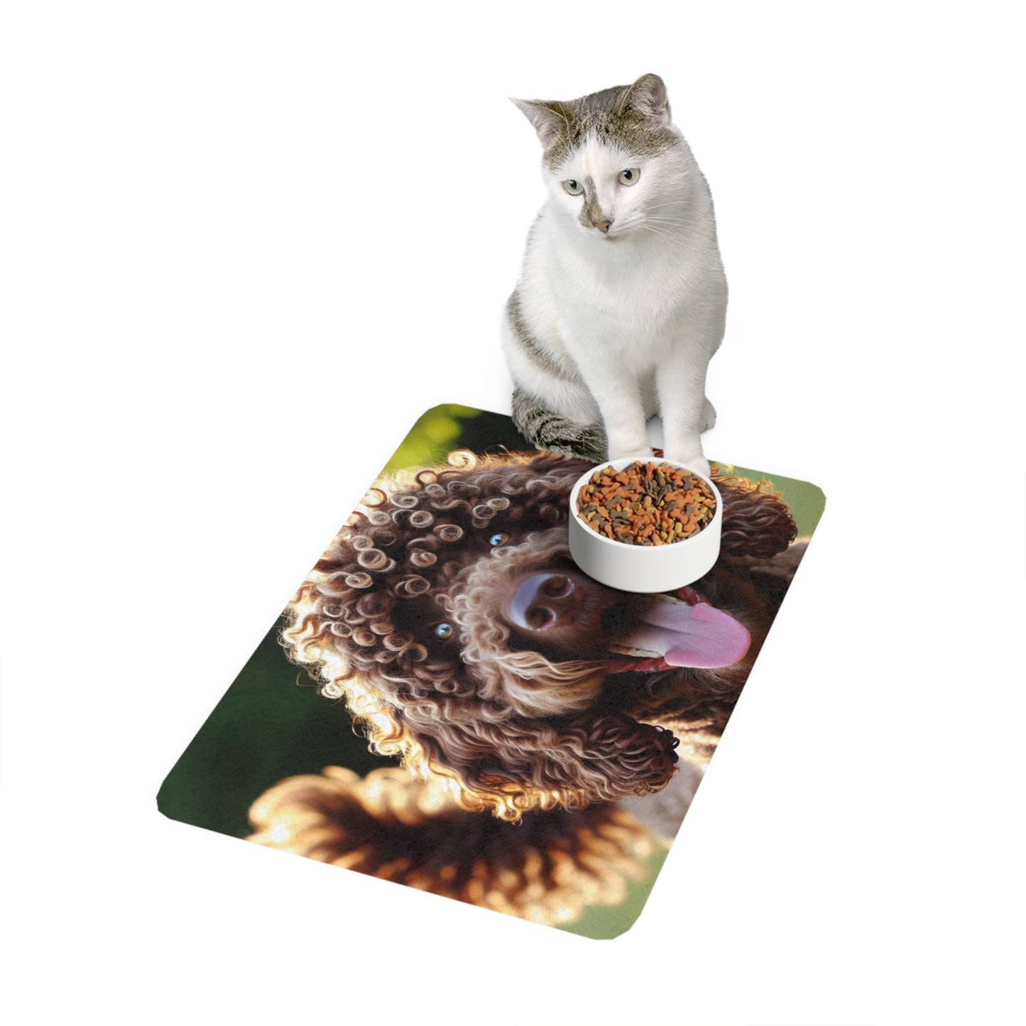 Pet Food Mat (12x18) - Curly Coated Retriever