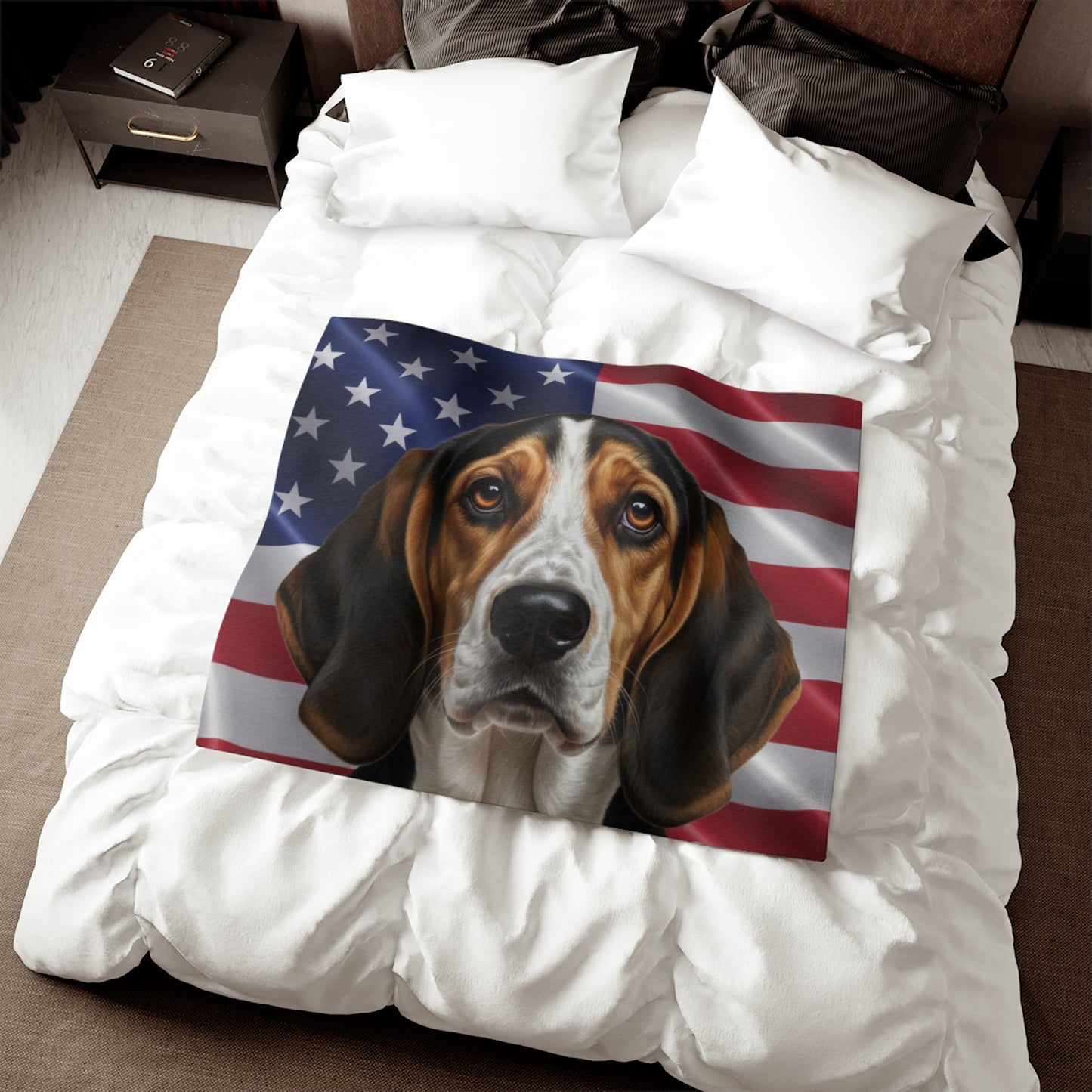 American Foxhound Patriotic Blanket